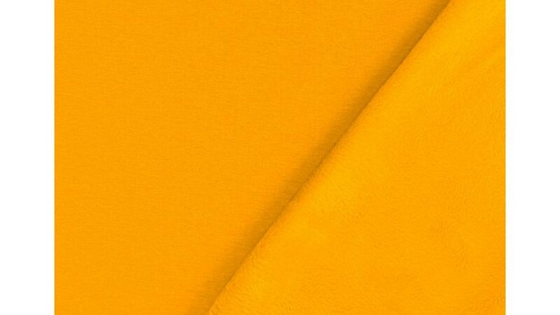 Oker gele uni alpen fleece stof  kopen bij Stoffenwinkel Online
