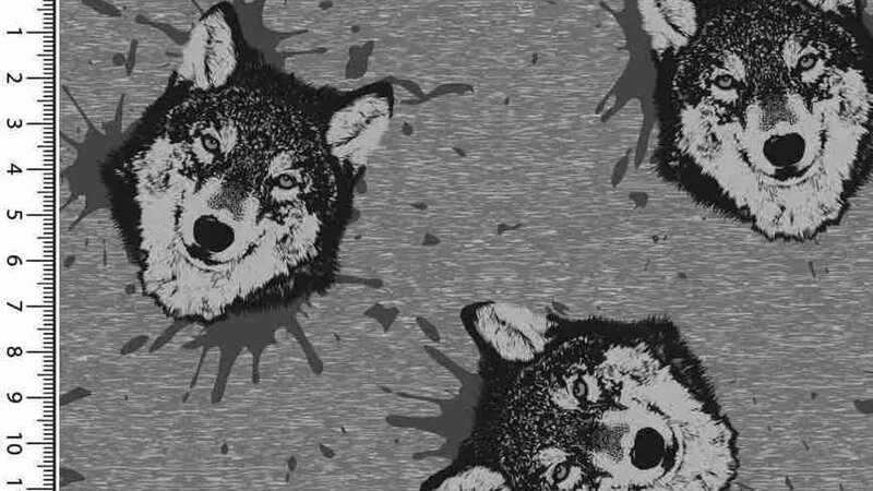Stoere alpenfleece stof met wolven kopen bij Stoffenwinkel Online