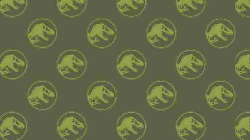 Groene tricot stof met dinosaurussen | Dinosaur World | Poppy Fabrics kopen bij Stoffenwinkel Online