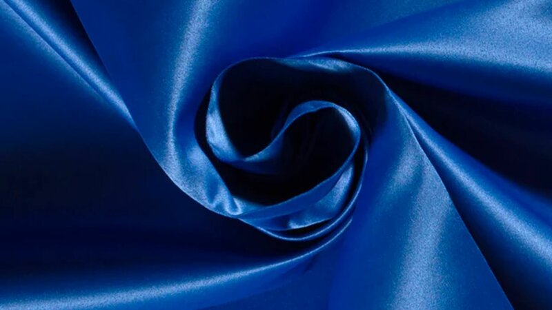 Kobalt blauwe satijn stof Duchesse kopen 