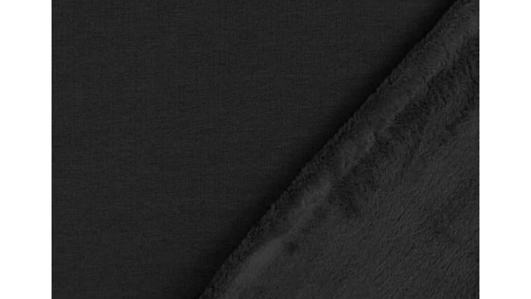 Zwarte uni alpen fleece stof kopen bij Stoffenwinkel Online