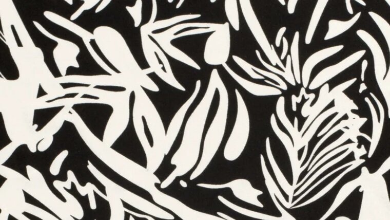 Viscose jersey stof met abstracte figuren - wit kopen bij Stoffenwinkel Online