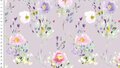 Lila tricot stof met bloemen in waterverf kopen bij Stoffenwinkel Online